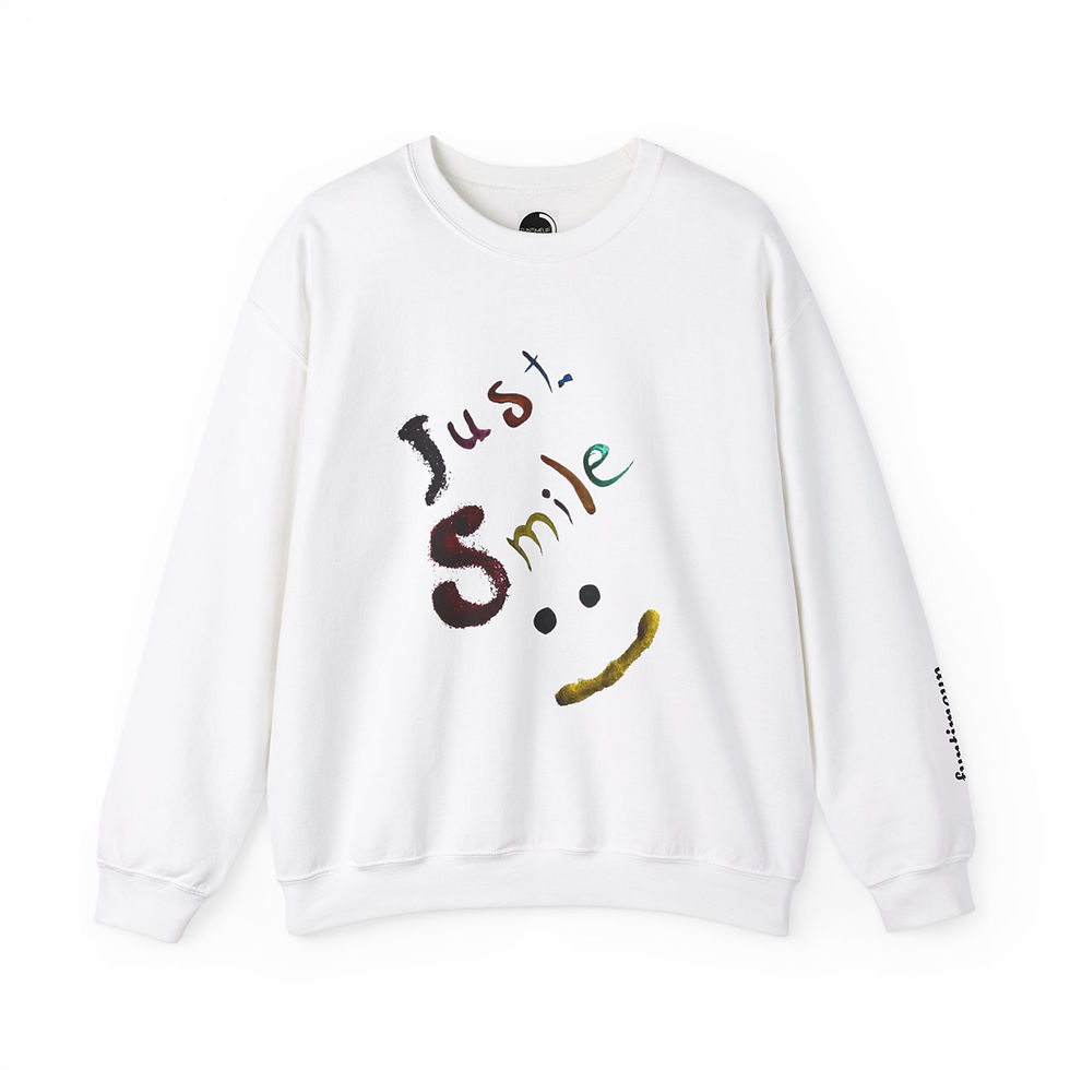Just Smile Unisex Heavy Blend™ Crewneck Sweatshirt - Cozy & Uplifting Fashion 1