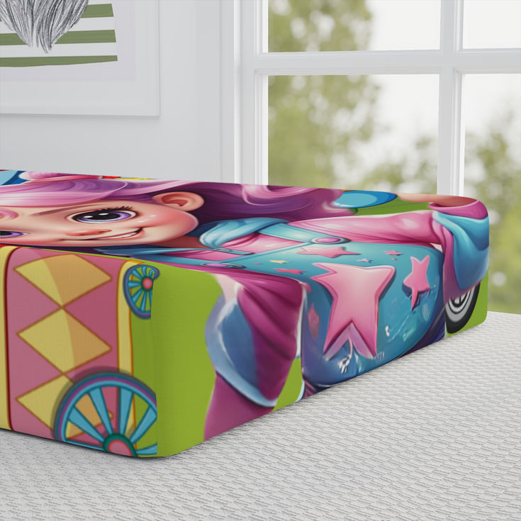 Whimsical Carnival Baby Changing Pad Cover, Fun Nursery Decor, Gift, Baby Shower gift