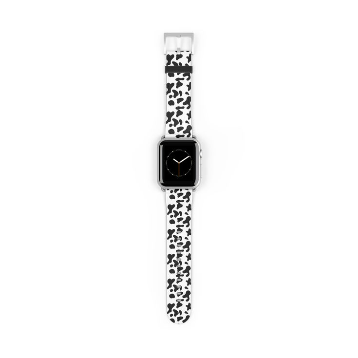 Chic Black and White Cow Watch Band, Strap for Apple Watch (Series 1-9 & SE)  black