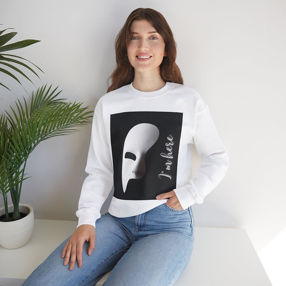 Unisex Heavy Blend™ Crewneck Sweatshirt - 'I'm Here' Phantom Design