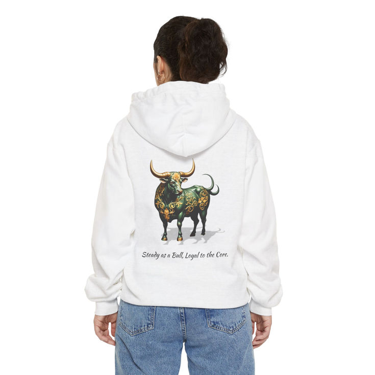 Steady as a Bull - Unisex Garment-Dyed Hoodie | Taurus Zodiac & Animal Lovers 1