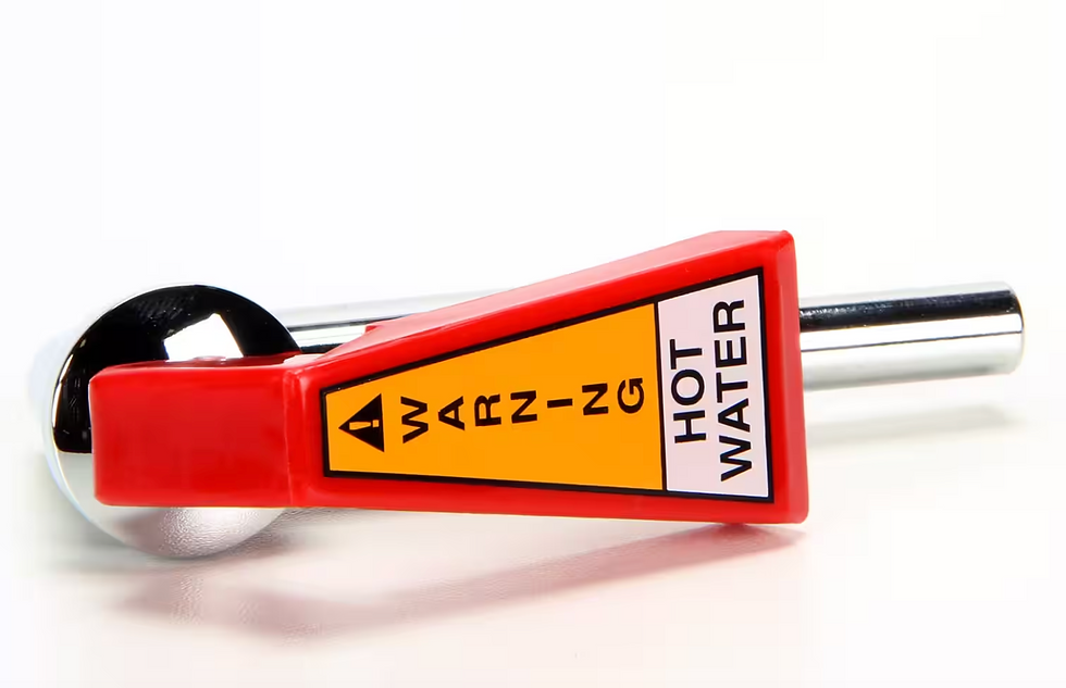 Bunn 29075.0000 Hot Water Faucet with Handle and Warning Label