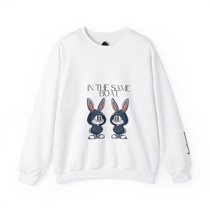 Same Boat Crewneck Sweatshirt, Unisex Playful Graphic Pullover for Comfort 1
