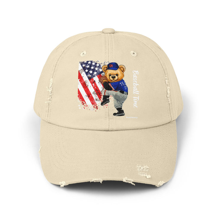 Unisex Vintage Distressed Baseball Cap, Cotton Twill Dad Hat for Casual, Sports stone