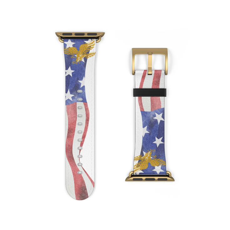 Patriotic Watch Band - USA Flag Design, Smartwatch Accessories, Watch Band ff