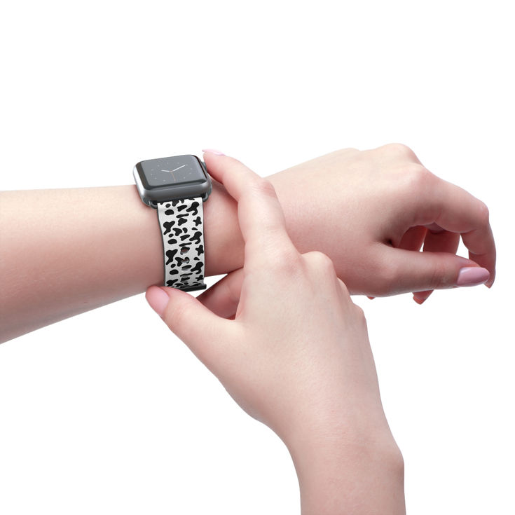 Chic Black and White Cow Watch Band, Strap for Apple Watch (Series 1-9 & SE)  photo
