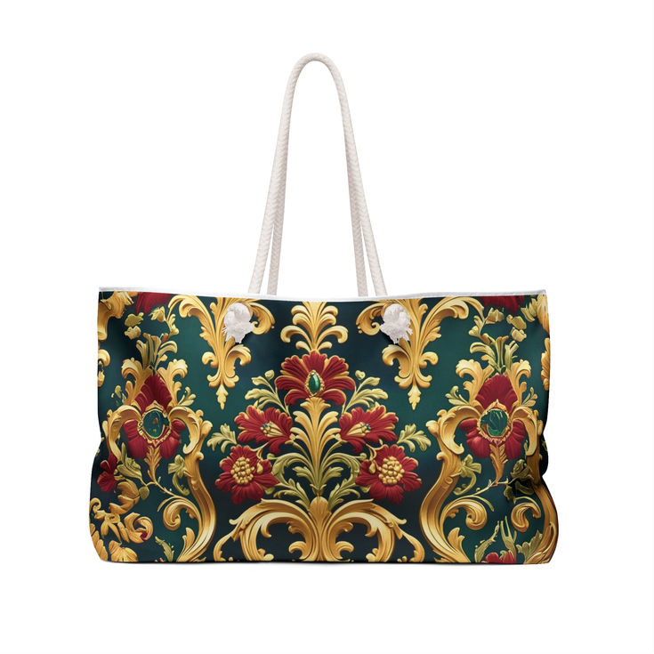 Luxury Bag - Designer Inspired Handbag, Gold Pattern, Travel & Beach Bag back