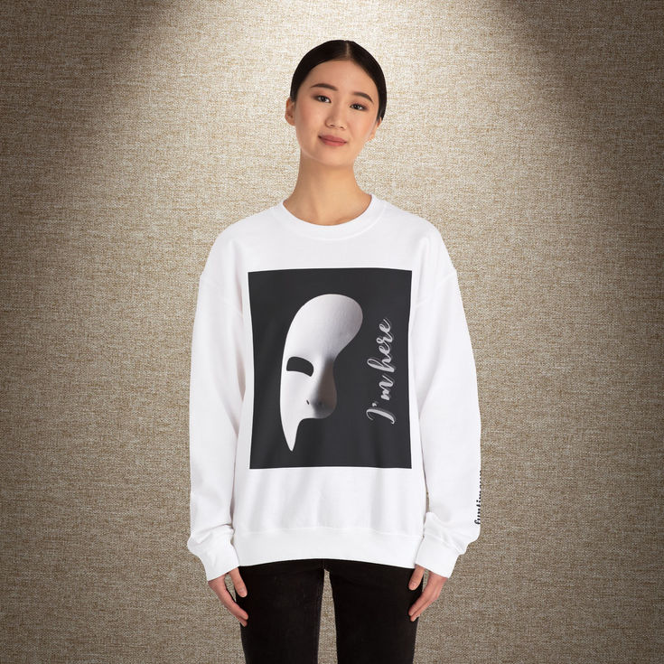 Unisex Heavy Blend™ Crewneck Sweatshirt - 'I'm Here' Phantom Design 0