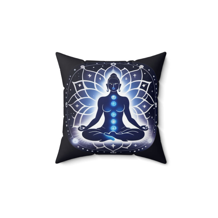 Meditation Vibes Square Pillow, Spiritual Home Decor, Yoga Pillow, Chakra
