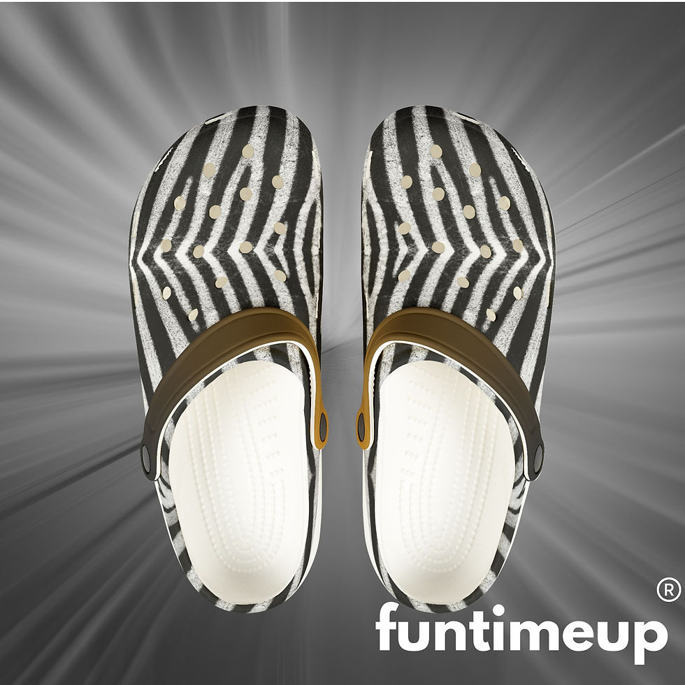 Zebra Print EVA Foam Rubber Shoes - Lightweight & Stylish Comfort Footwear 1