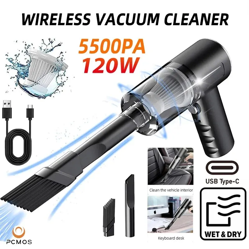 120W Wireless Vacuum | Dual-Use Home & Car Cleaner | High Power Portable Vacuum