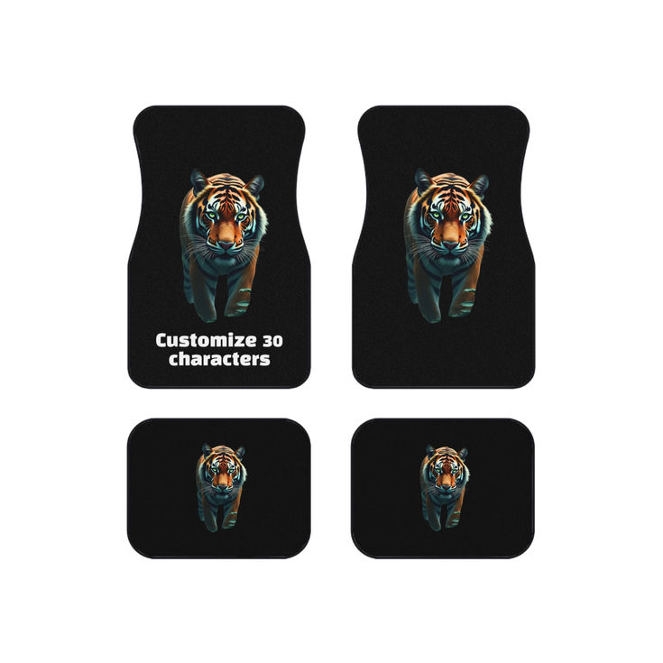 Personalized Tiger Car Mats,Auto Accessories, Gifts for Animal Lovers, Car Decor