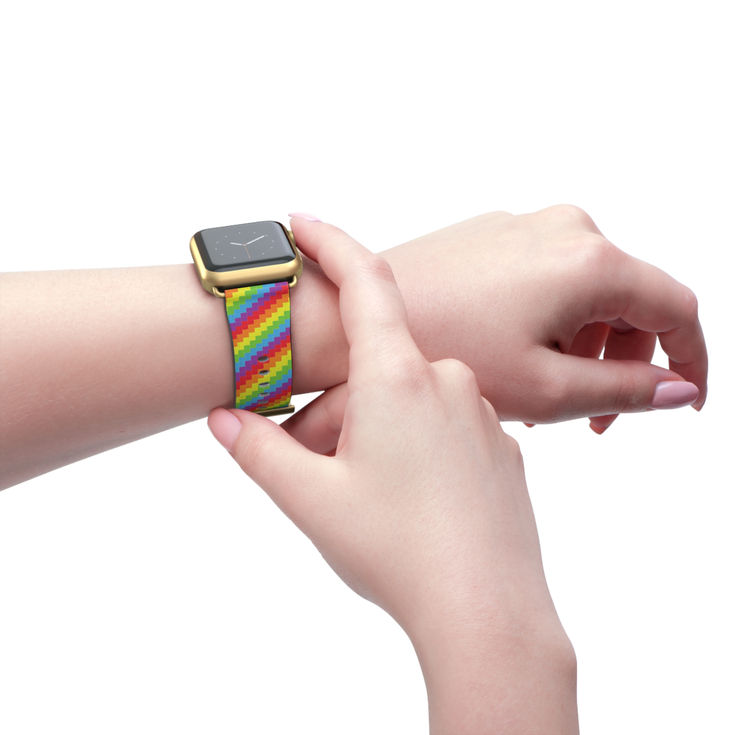 Colorful Rainbow Watch Band, Vibrant Band for Pride, Unique Fashion Accessories C4