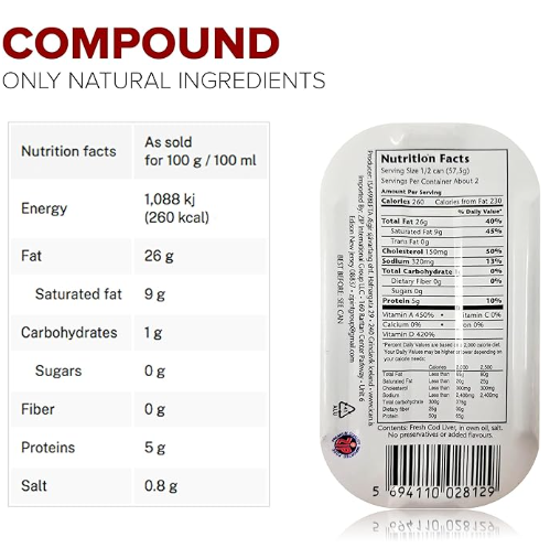 Wild Cod Liver Canned From Iceland 4.27oz pack of 3 2