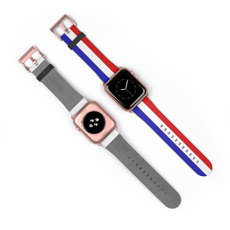 Patriotic Watch Band - Red, White, and Blue Strap for Apple Watch, France Flag d3