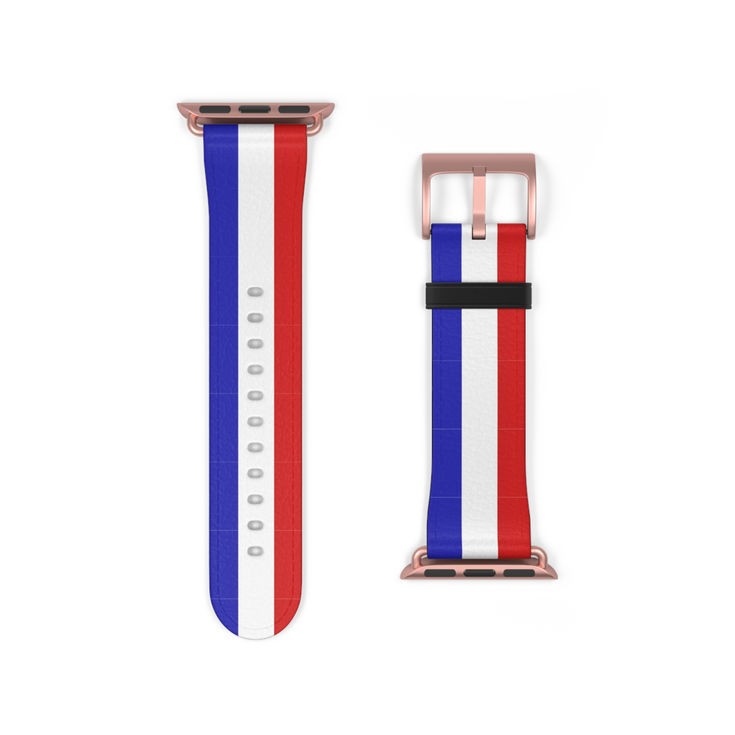 Patriotic Watch Band - Red, White, and Blue Strap for Apple Watch, France Flag d2