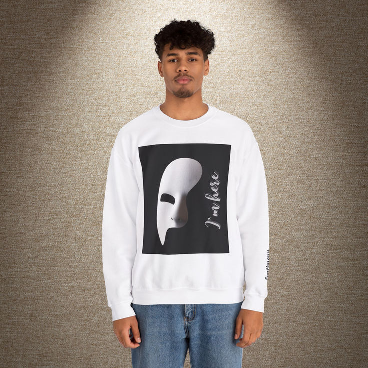 Unisex Heavy Blend™ Crewneck Sweatshirt - 'I'm Here' Phantom Design 4