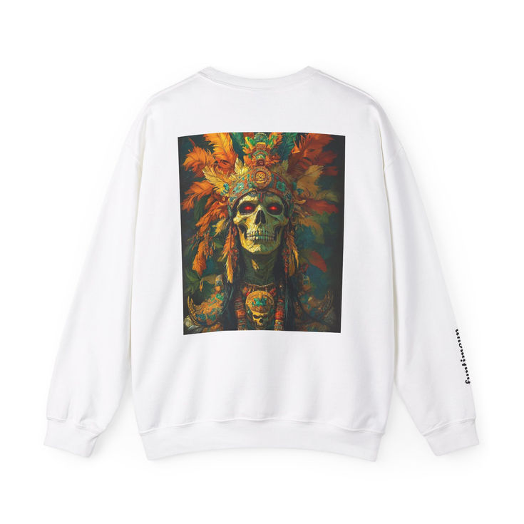 Unisex Heavy Blend™ Crewneck Sweatshirt, Design with Colorful Skull Art 2