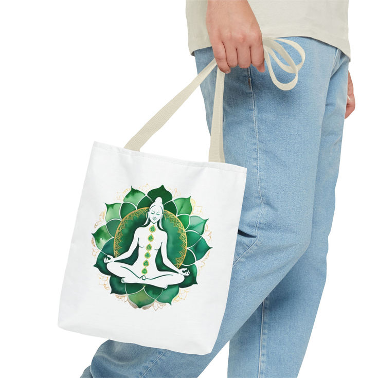 Chakra Yoga Tote Bag, Spiritual Meditation Bag,  Eco-Friendly Cotton Tote,  8