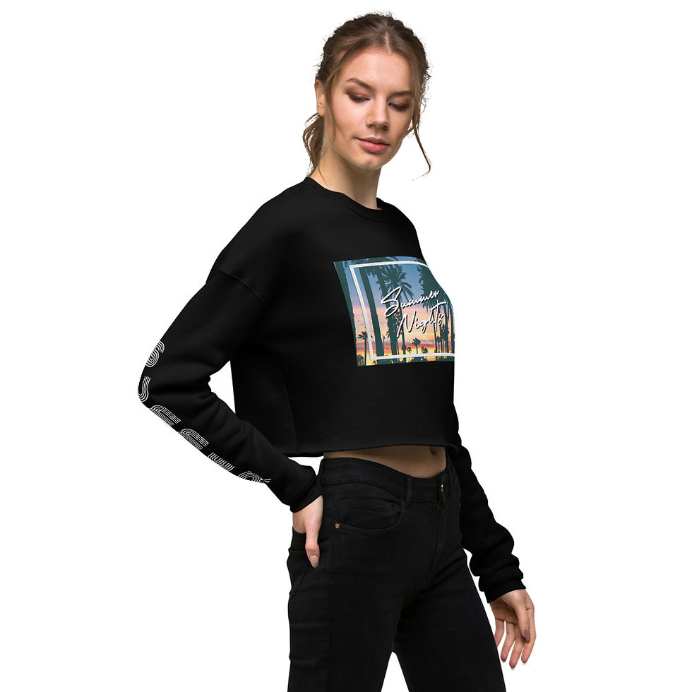 Thumbnail: 'Summer Nights' Crop Sweatshirt (w/lettering)