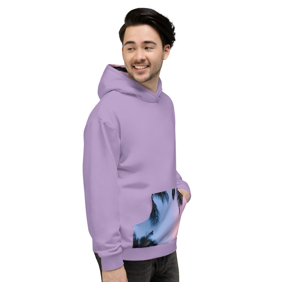 Thumbnail: Unisex Hoodie (lilac palm trees)