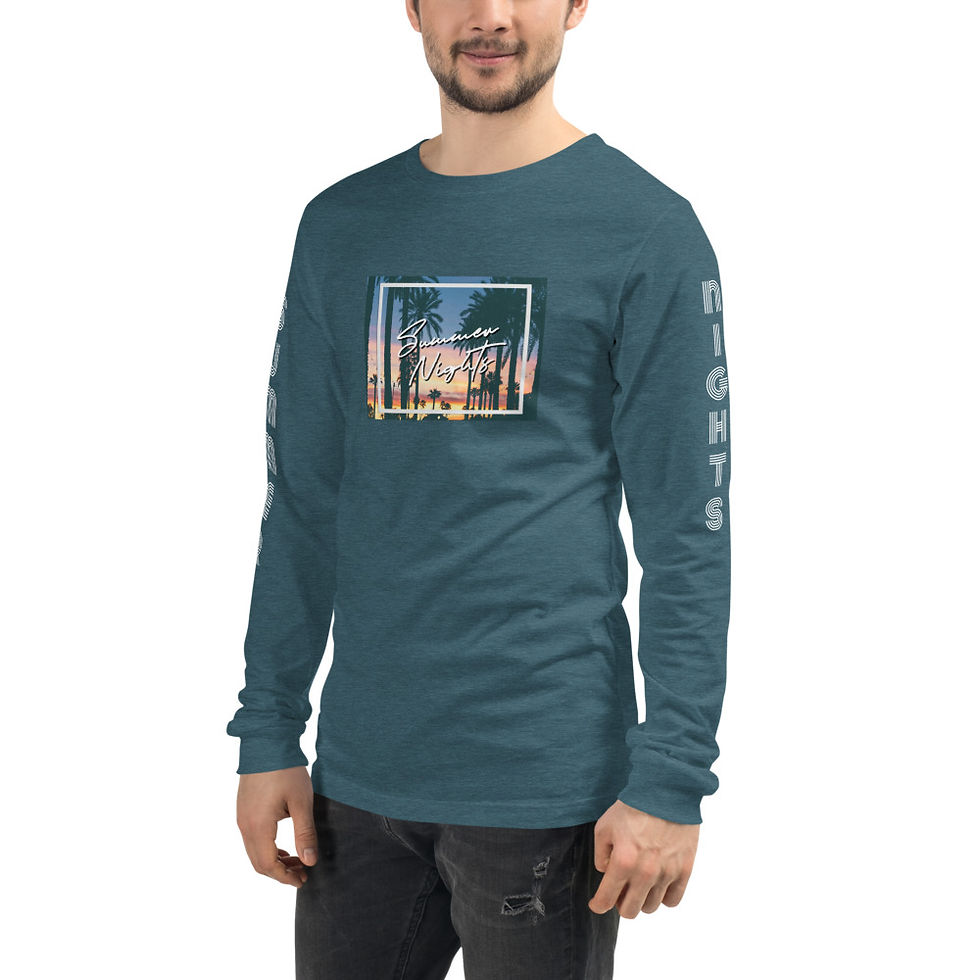Thumbnail: 'Summer Nights' Unisex Long Sleeve Tee (w/lettering)