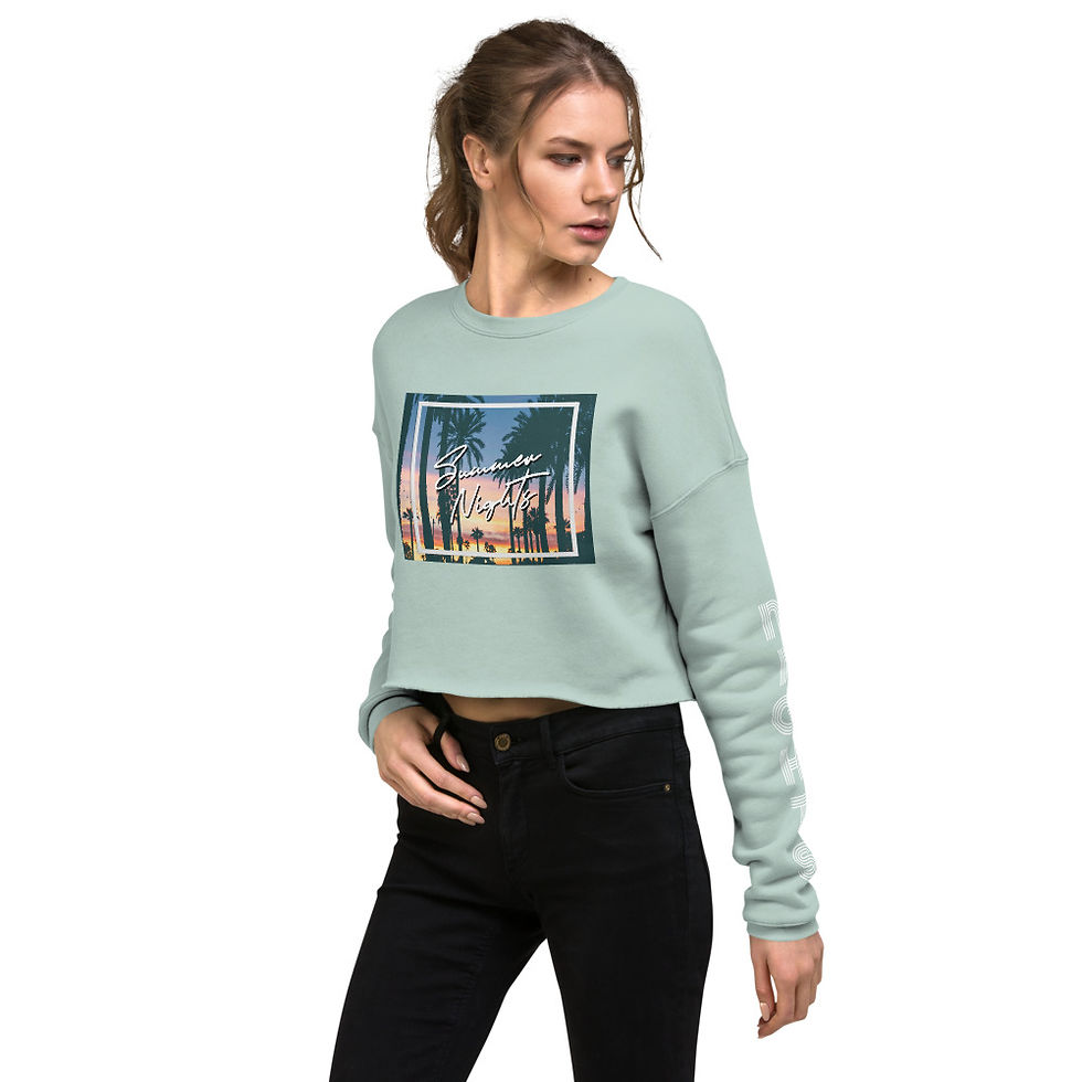 Thumbnail: 'Summer Nights' Crop Sweatshirt (w/lettering)