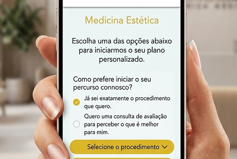 Escolha o seu procedimento ou agende a sua consulta de avaliação diretamente no telemóvel.