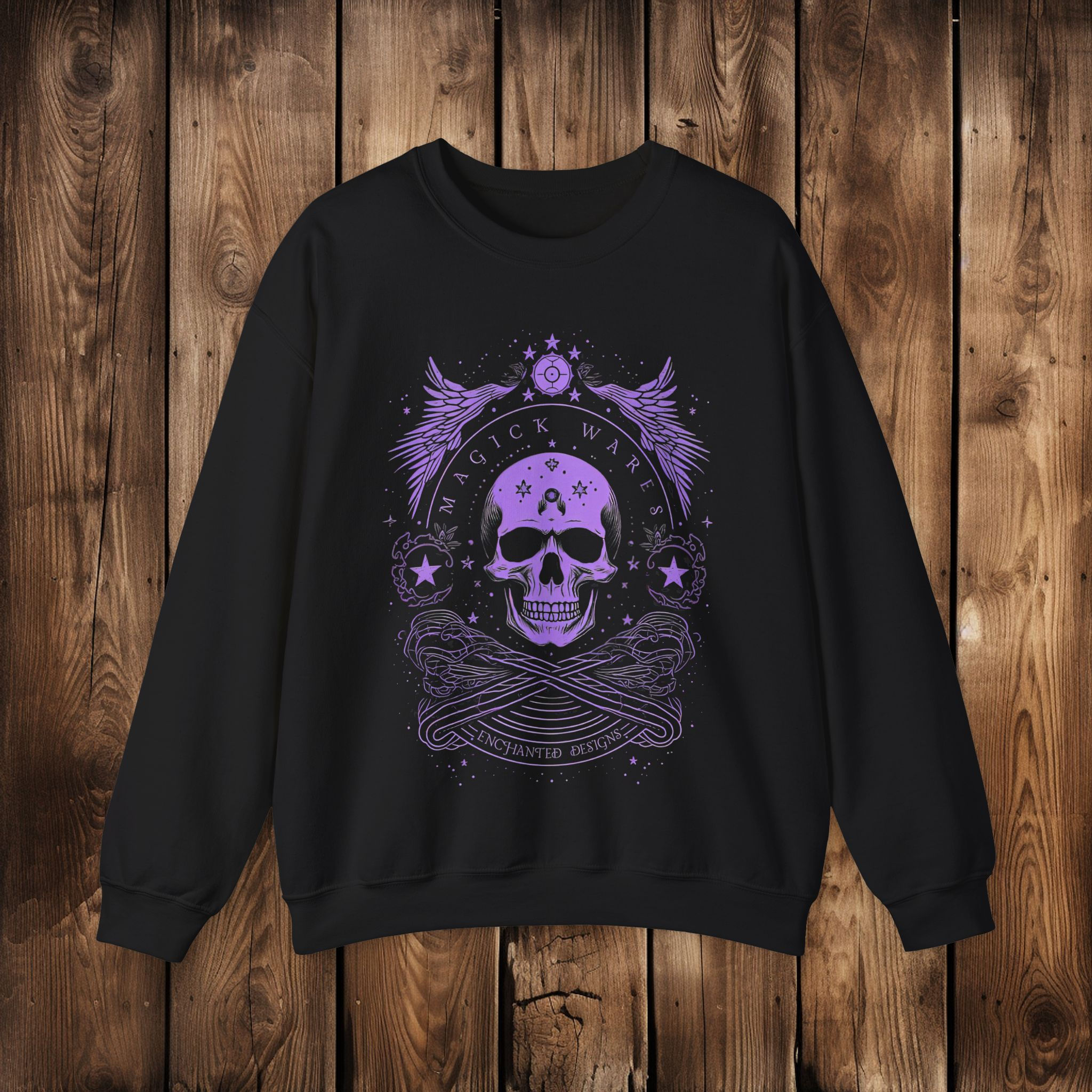 Magick Wares Skull Logo Purple Crewneck Sweatshirt