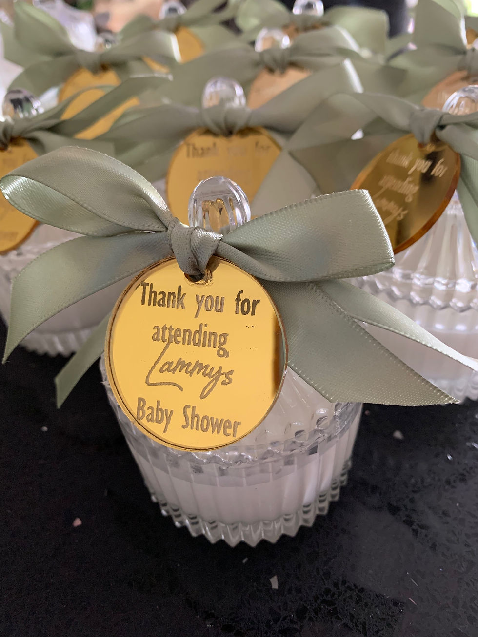 Thumbnail: Carousel candles with personalised  acrylic tag