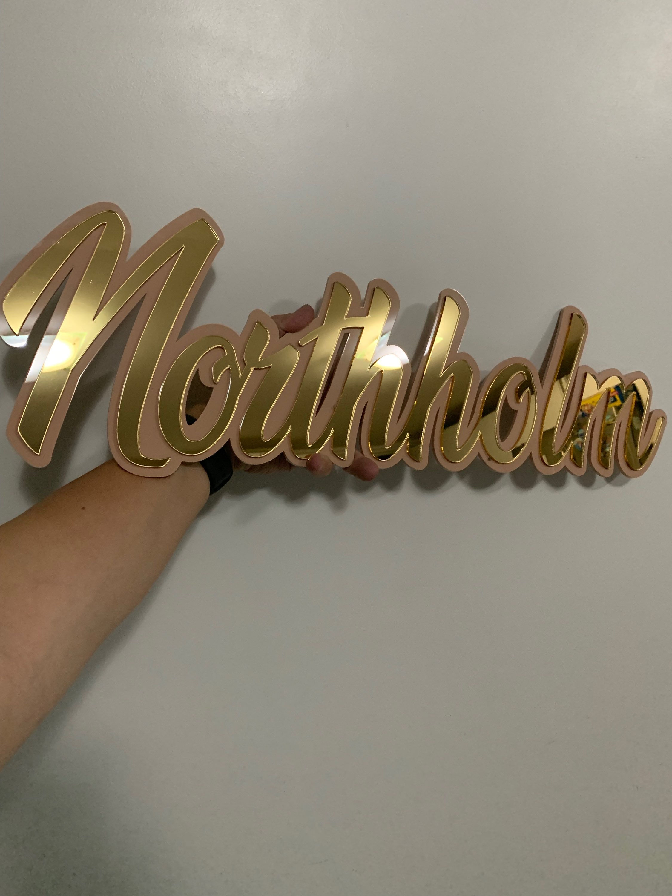 Double layered acrylic signs 