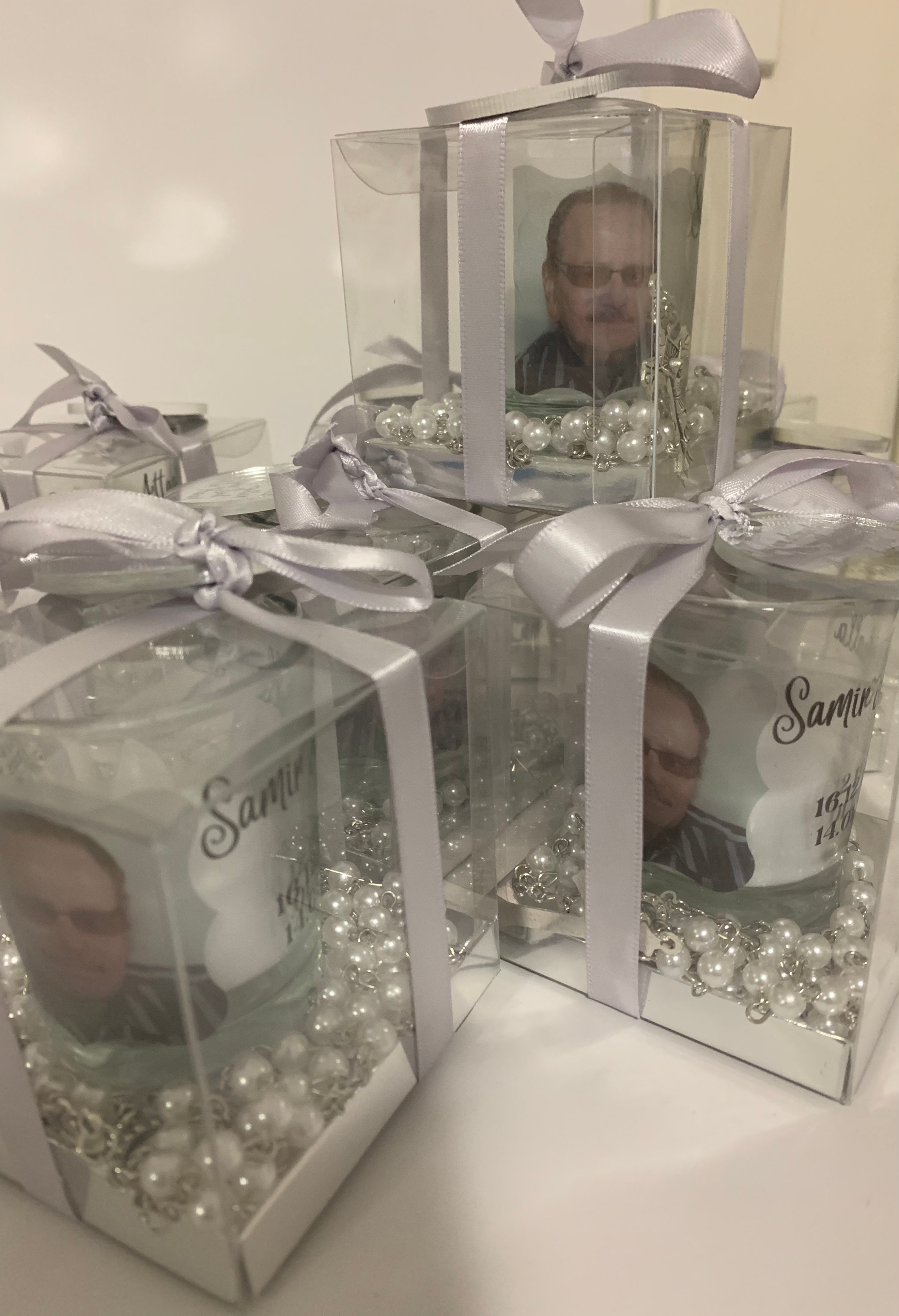 Memorial LED candles with Rosary