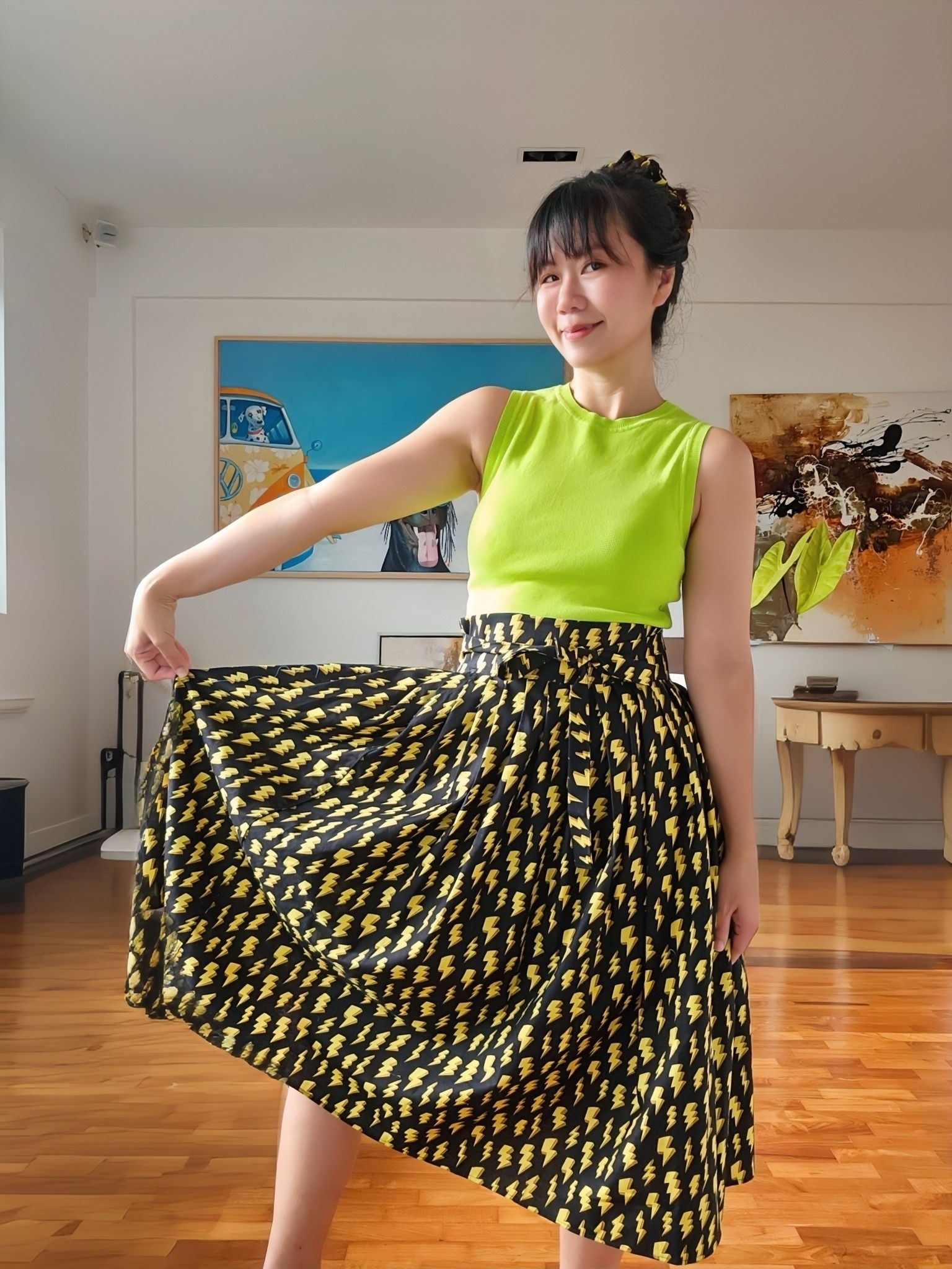 Wanda Pleated Wrap Skirt (Flash)