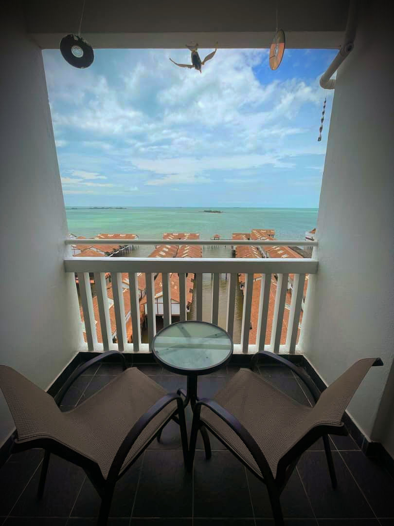 balcony with high seaview
