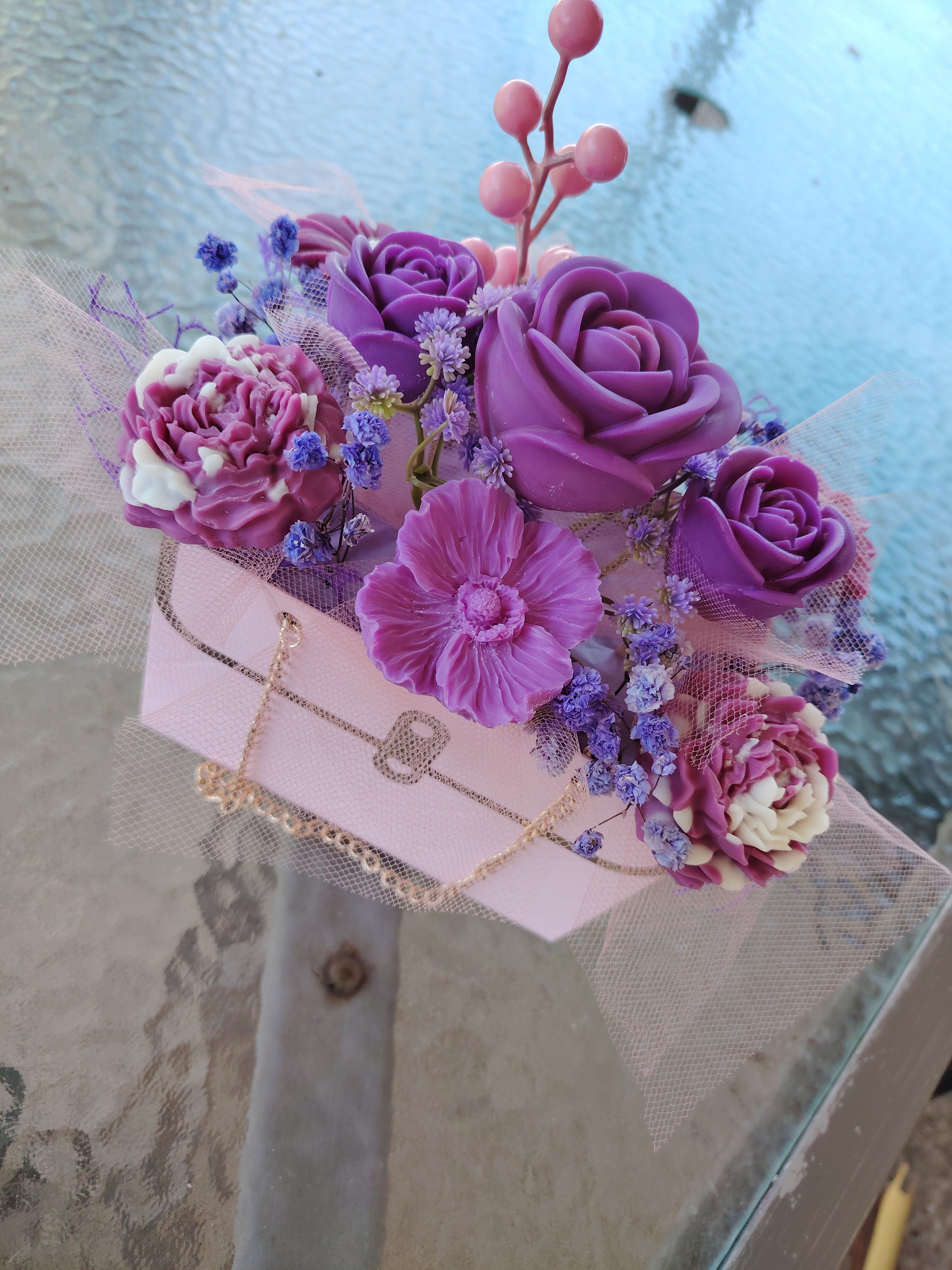 Bouquet sac violet
