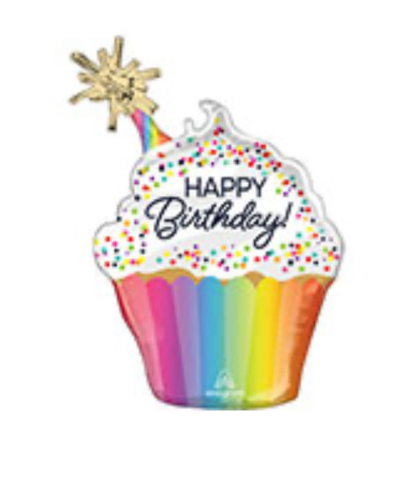 Confetti sprinkles Birthday Cupcake supershape