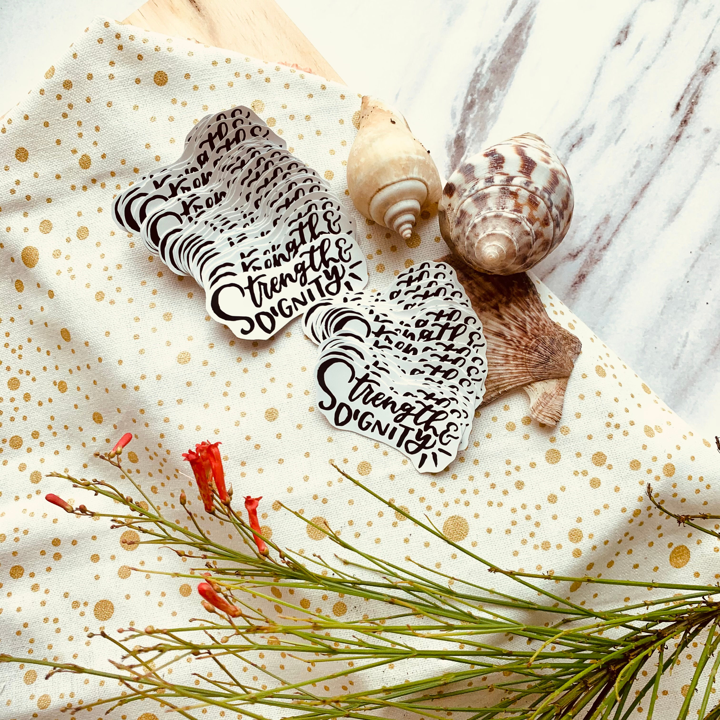 Strength and Dignity Stickers