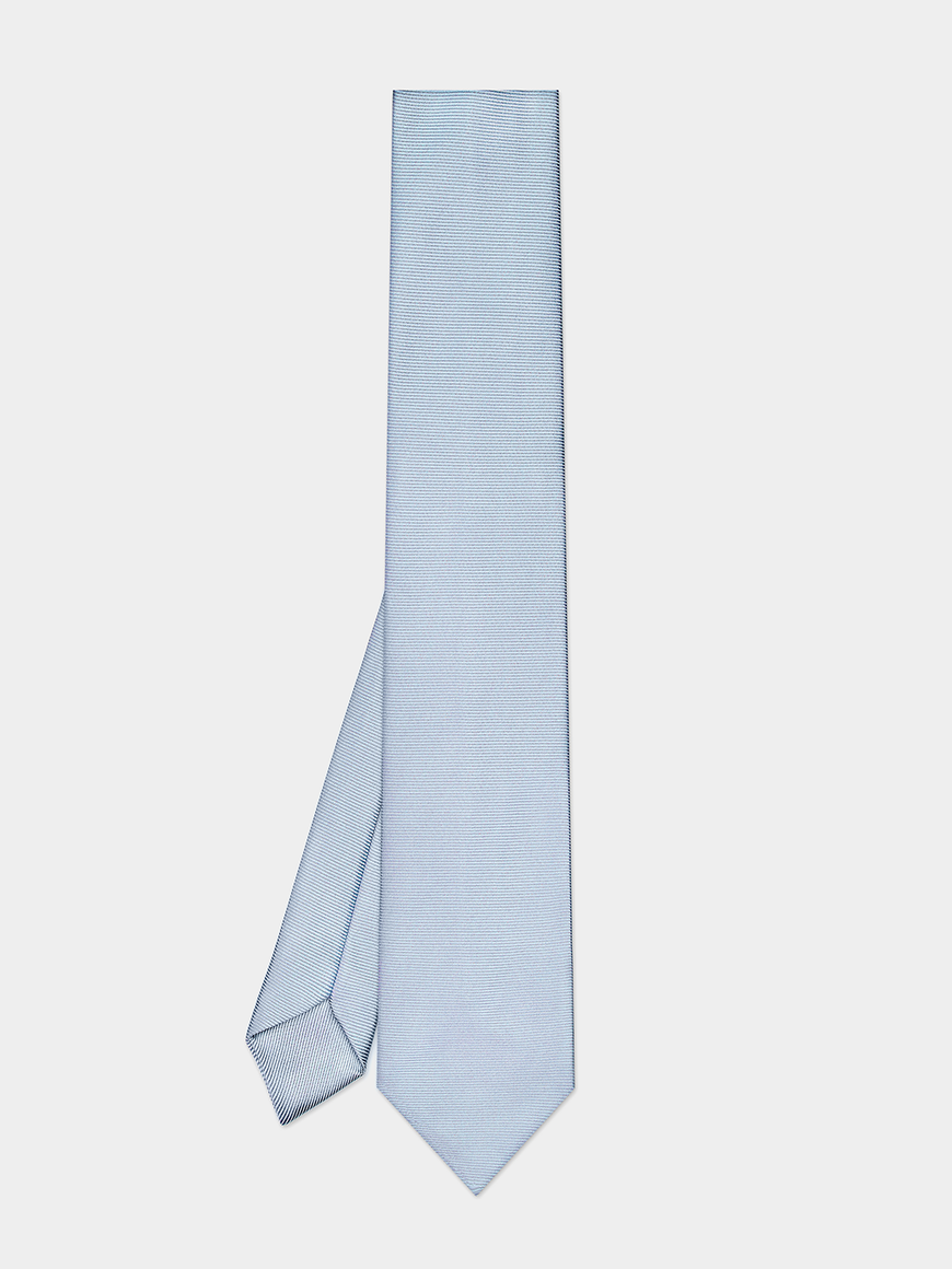 Satin Desert Blue Self-Tie Tie (flat lay shot)