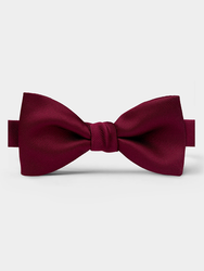 Satin Wine Pre-Tied Bow Tie (standing shot)