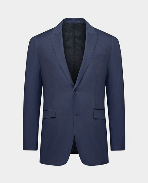 Navy Sharkskin Peak Suit