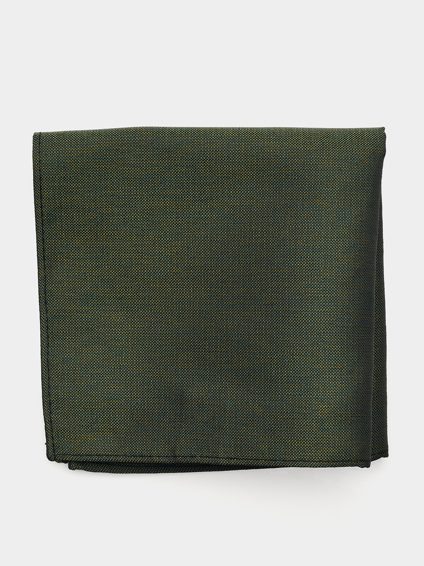 Linen Olive Pocket Square (folded flat lay shot)