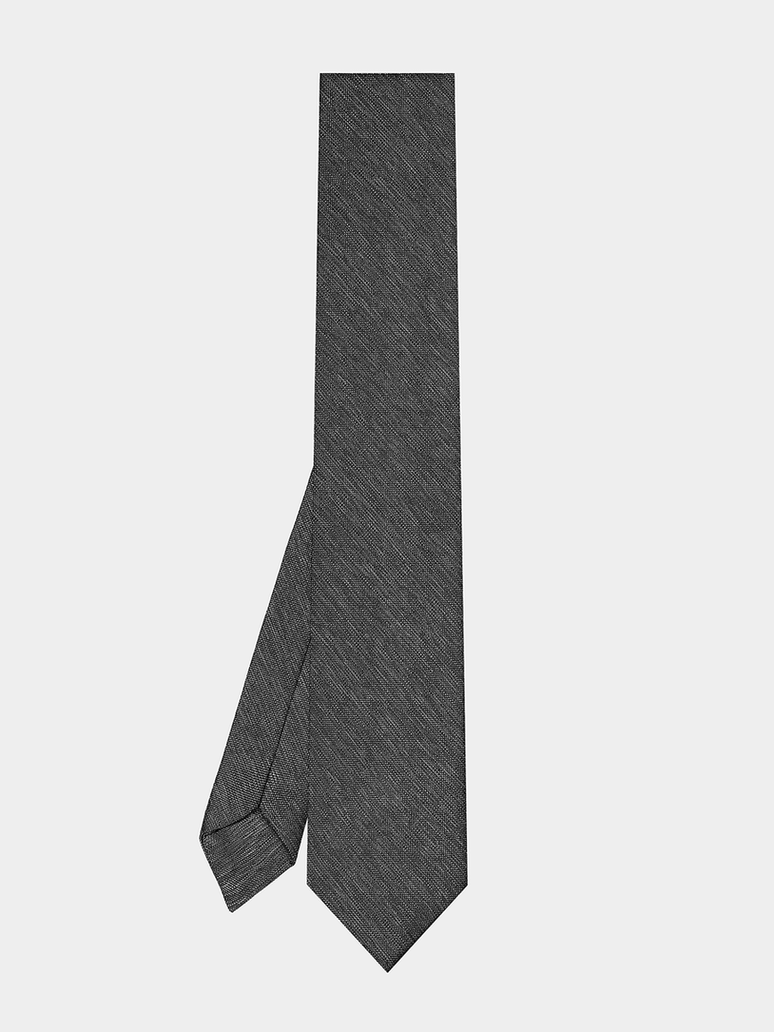 Linen Graphite Self-Tie Tie (flat lay shot)