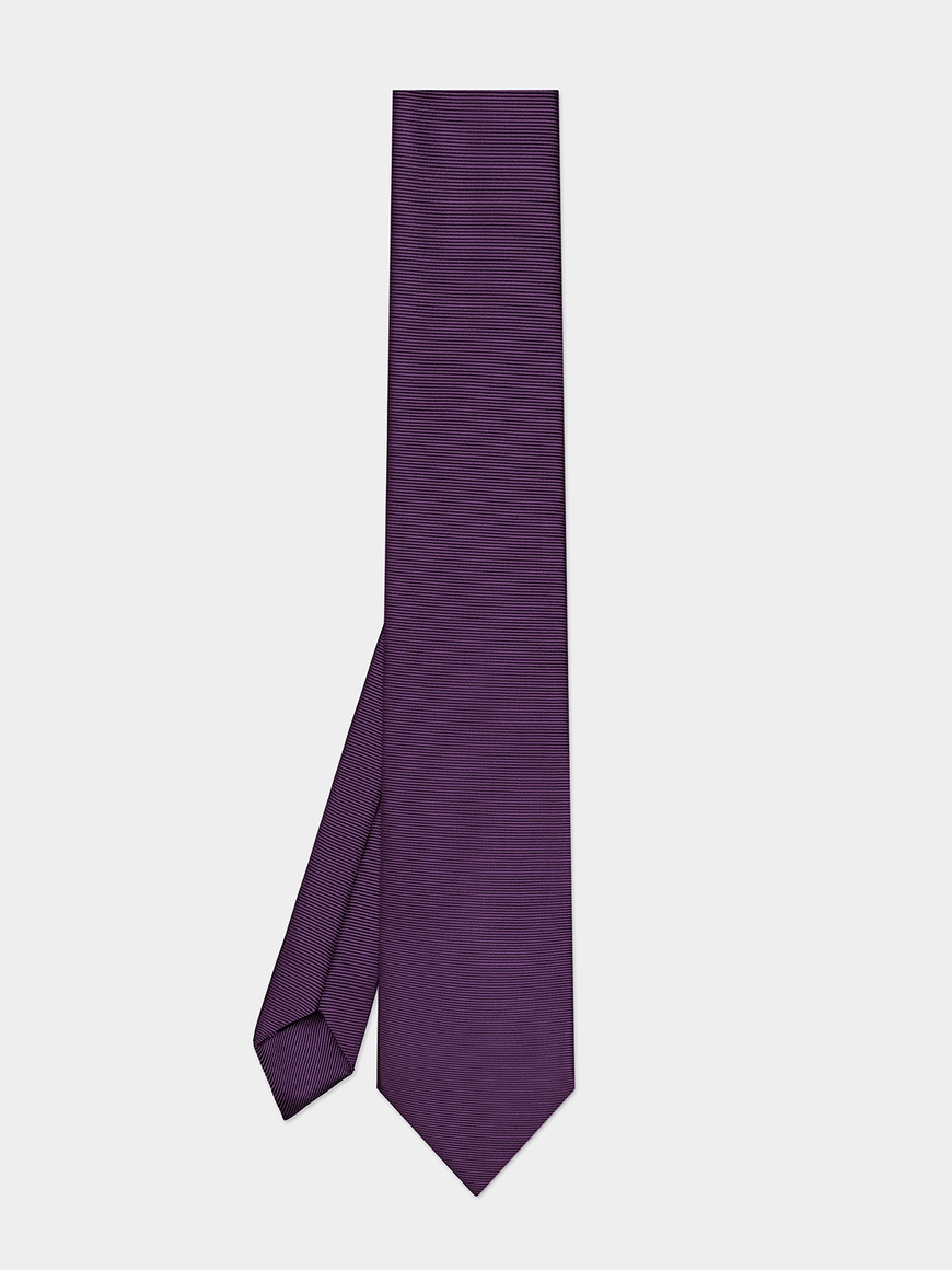 Satin Plum Self-Tie Tie (flat lay shot)
