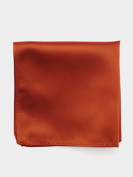 Satin Burnt Orange Pocket Square (folded flat lay shot)