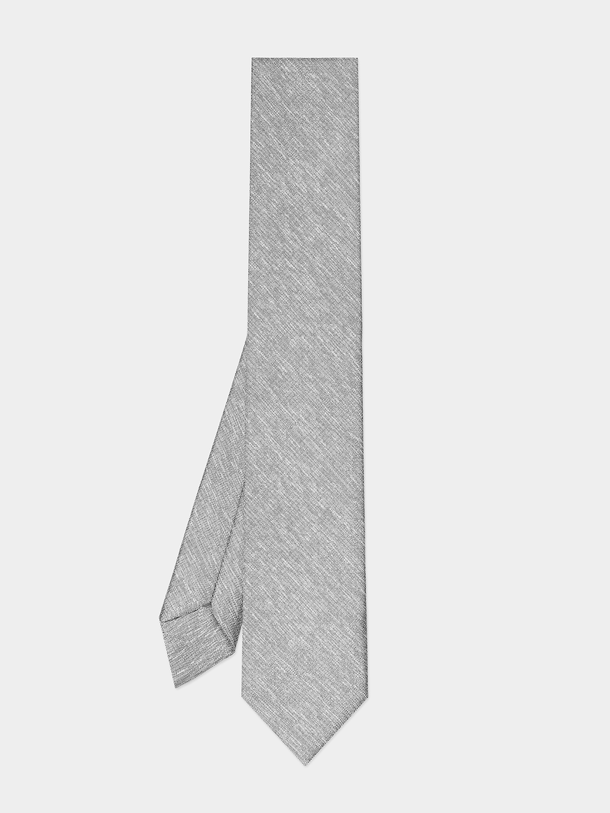 Linen Platinum Self-Tie Tie (flat lay shot)