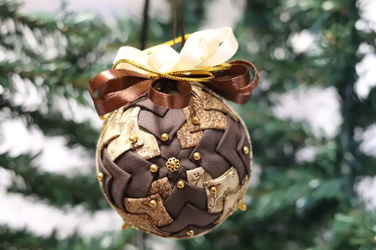 Golden Star Folded Fabric Ornament