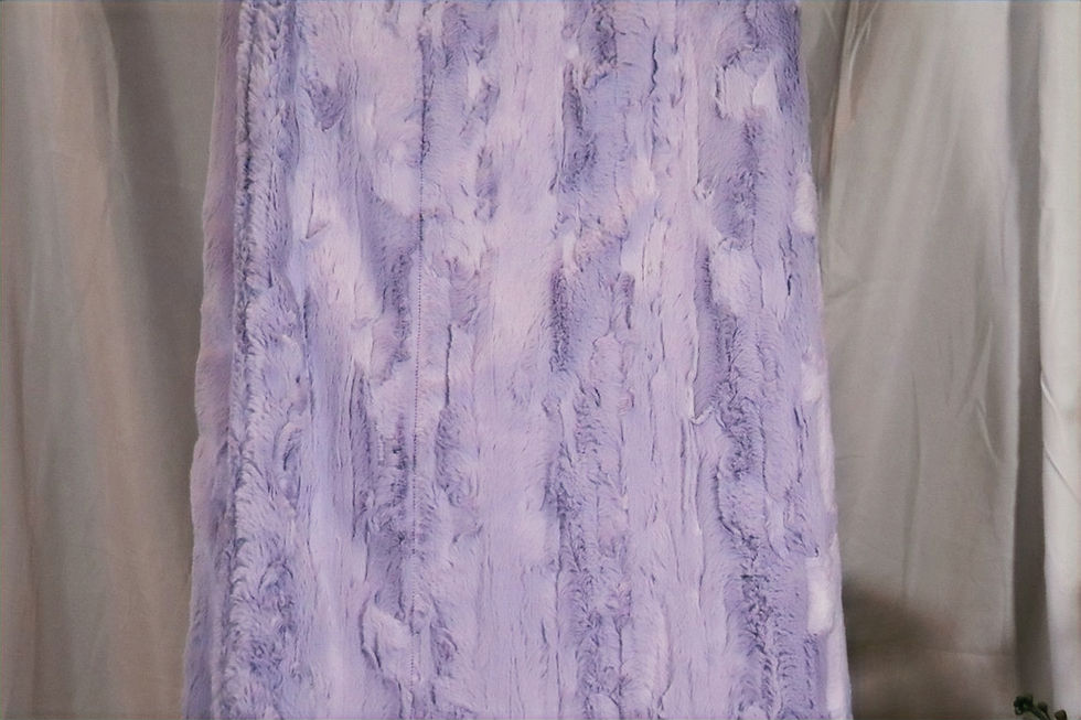 Lavender Luxe Cuddle Willow minky blanket draped on wooden ladder