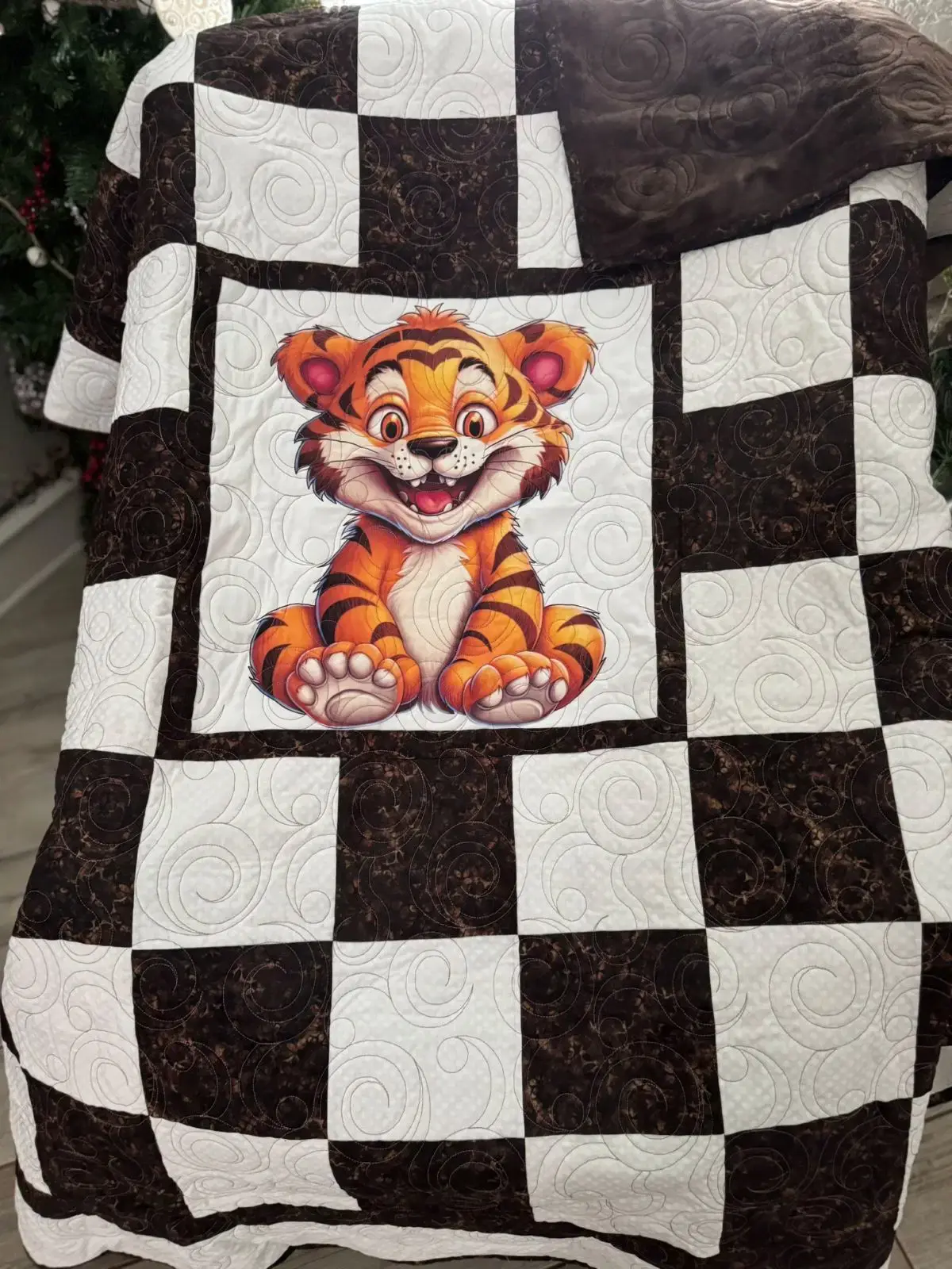 Handcrafted Tiger Heirloom Quilt