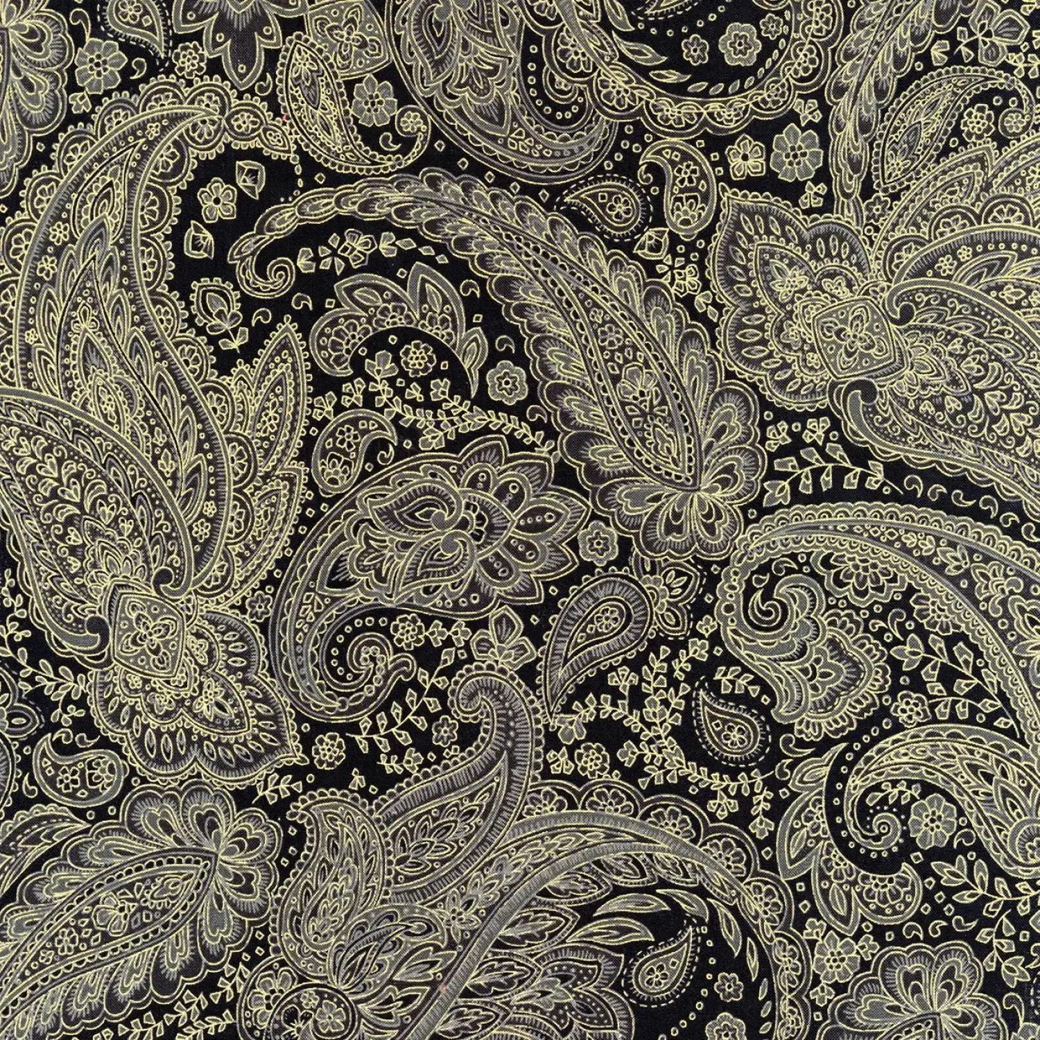 Charcoal Metallic Paisley