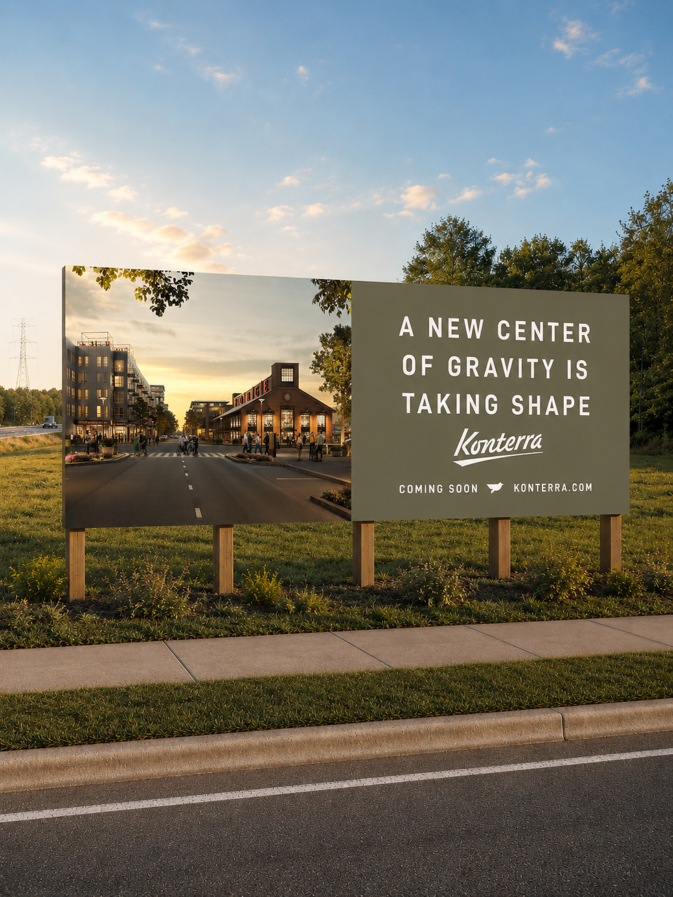 A billboard promoting the mixed-use development Konterra in Maryland